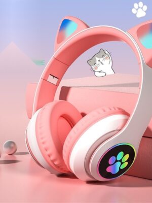 Cat Ear Luminous Headset STN-28 Cute E-sports Game Wireless Cross-border Headset Bluetooth Headset for Girls