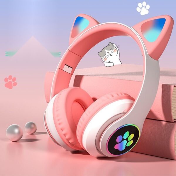 Cat Ear Luminous Headset STN-28 Cute E-sports Game Wireless Cross-border Headset Bluetooth Headset for Girls