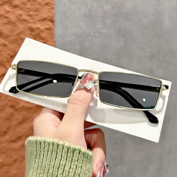 Retro small frame square metal glasses frame sunglasses men's high-quality small face women's sunglasses high-quality anti-UV