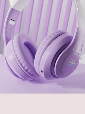 STN28PRO wireless bluetooth headset over-the-ear cat ear gradient hair foldable headset