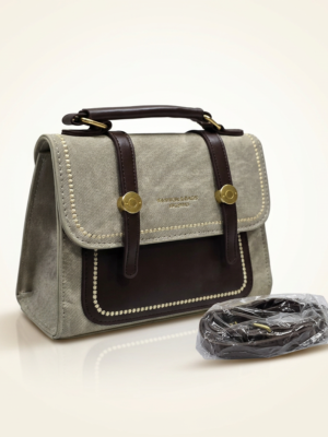 Vintage Canvas Satchel Bag for Women | Top Handle + Strap