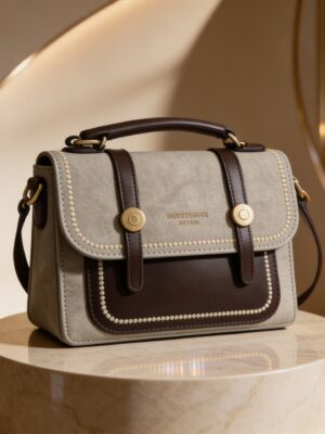 Elegant women shoulder handbag with premium dual-tone design