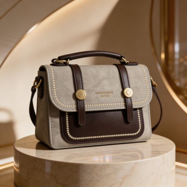 Vintage Canvas Satchel Bag for Women | Top Handle + Strap