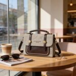 Vintage Canvas Satchel Bag for Women | Top Handle + Strap